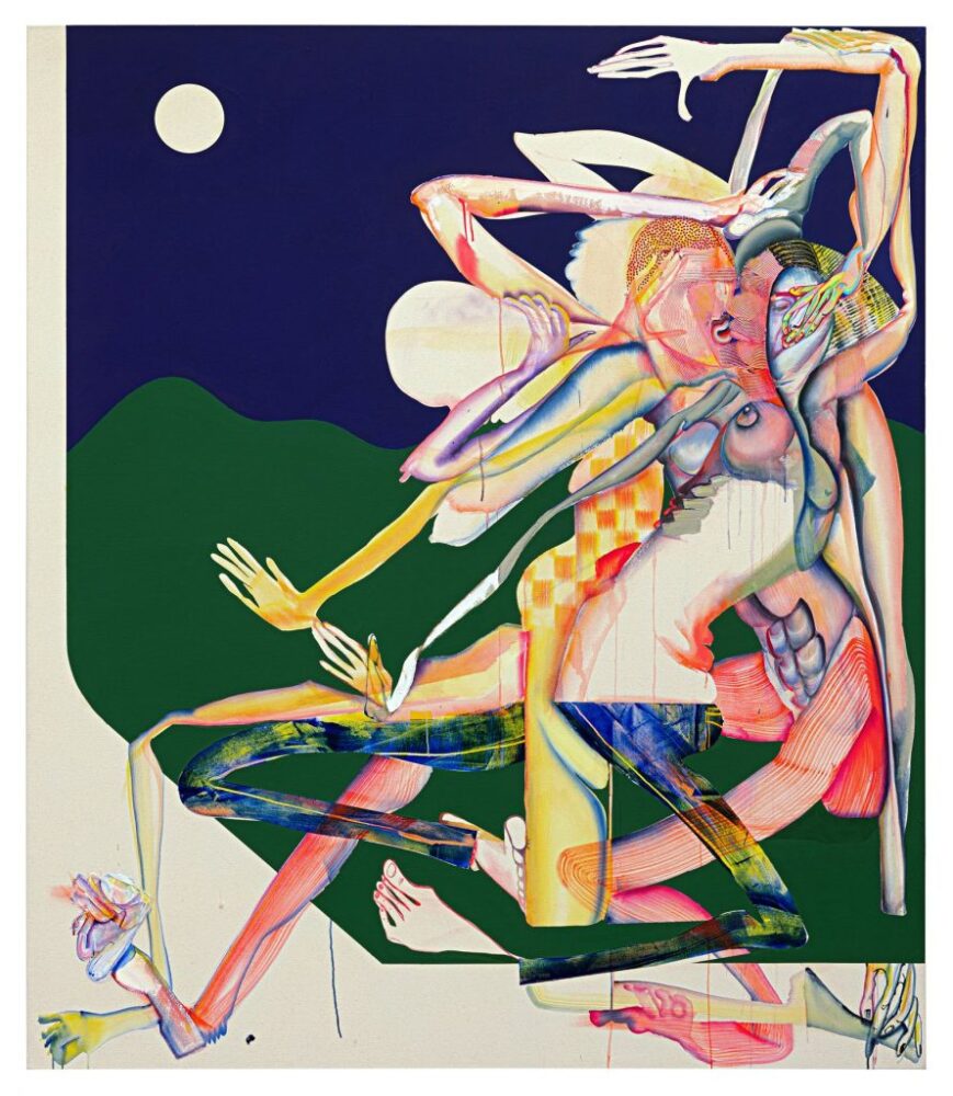 Christina Quarles, The Night That Fell Upon Us Up On Us (2019). Courtesy of Sotheby's