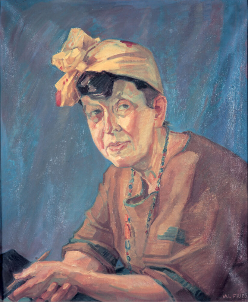 Willy Fries, La pittrice Marianne Werefkin, 1921 Olio su tela, 60 x 48 cm, Collezione Comune di Ascona