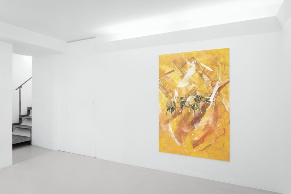 Andrea Martinucci, “Noi”, 2021, acrilico e grafite su tela, 111x167x2,5 cm. © l’artista e Renata Fabbri arte contemporanea, Milano. Foto: Alberto Fanelli.