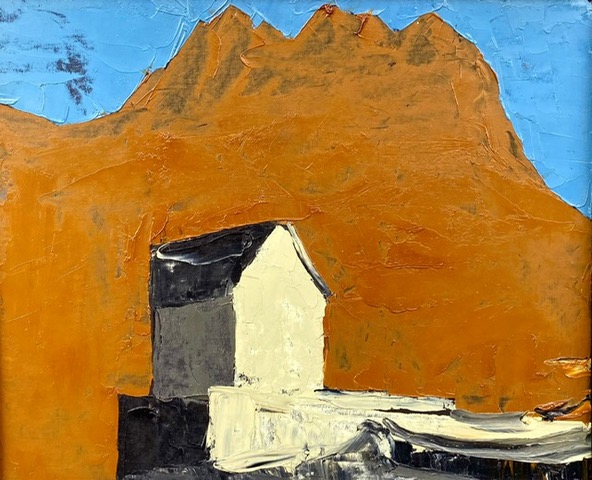 Marcovinicio, Silenziosa disciplina, 1997, olio su cartone telato, cm 50 x 60.