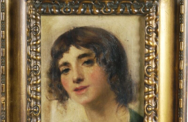 Particolare del ritratto attribuito a Modigliani a Piacenza