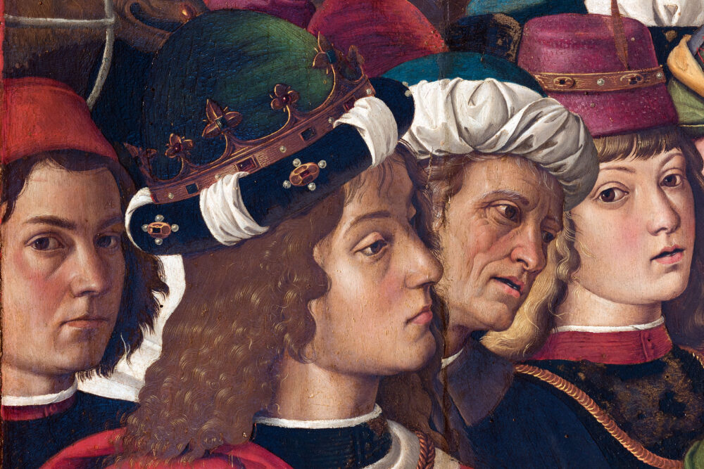 Pietro di Cristoforo Vannucci detto il Perugino, Adorazione dei Magi (part.), circa 1475