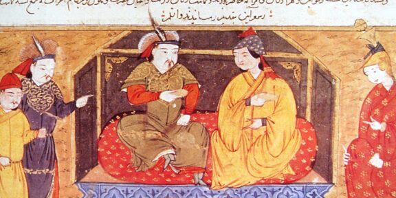 Hulagu Khan con la sua moglie cristiana Dokuz Khatun.