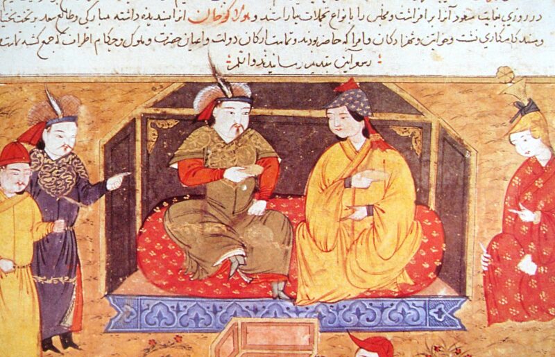 Hulagu Khan con la sua moglie cristiana Dokuz Khatun.