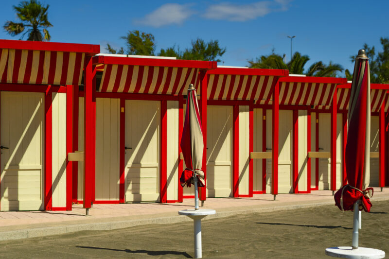 Le cabine dello stabilimento balneare Sporting Beach