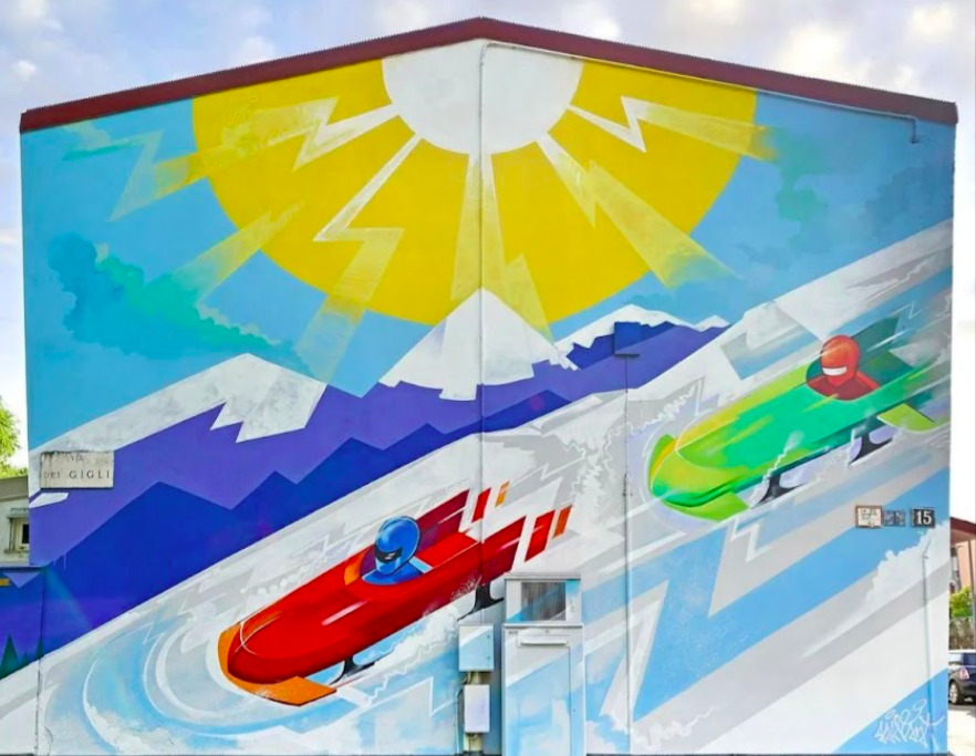 A Milano il mega murale di KIV dedicato allo sport invernale del bob