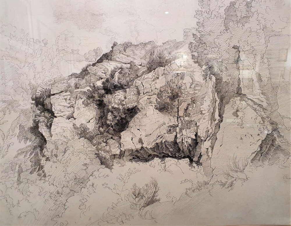 Heinrich Dreber, Strati di rocce a Olevano, 1847 ca