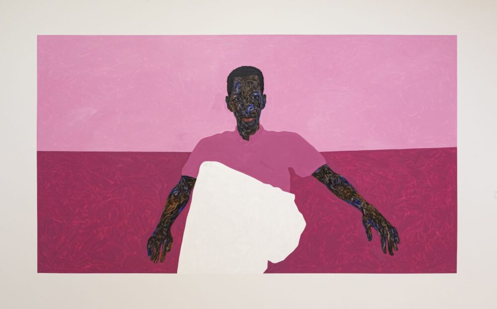 Amoako Boafo, Deep Pink Sofa (2022). Courtesy of the artist.