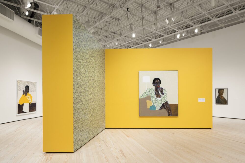 Installation view of “Amoako Boafo: Soul of Black Folks” at Contemporary Arts Museum Houston, 2022. Photo by Sean Fleming.