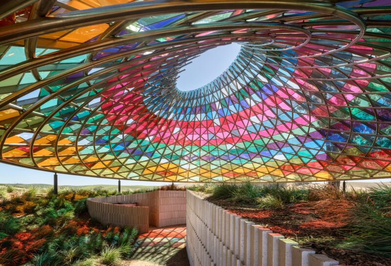 Il Vertical Panorama Pavilion al Donum Estate, copyright Studio Other Spaces, Olafur Eliasson e Sebastian Behmann, foto Adam Potts