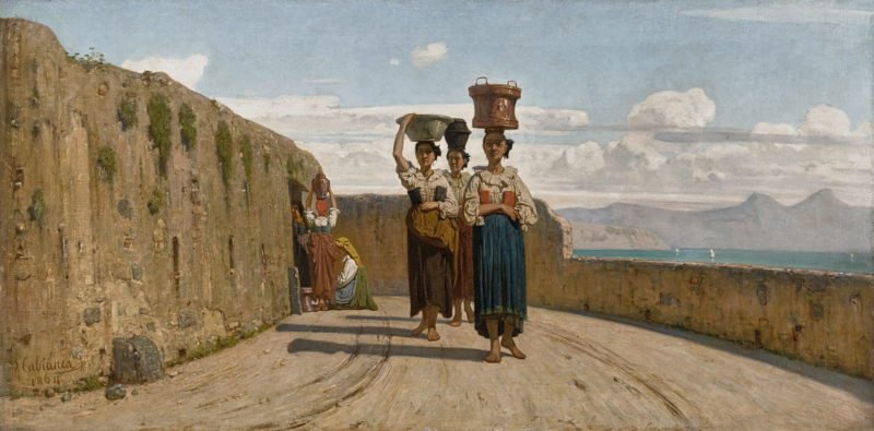 Vincenzo Cabianca Acquaiole della Spezia , 1864 Olio su tela, 60x127 cm Collezione privata Courtesy Butterfly Institute Fine Art, Galleria d’arte, Lugan