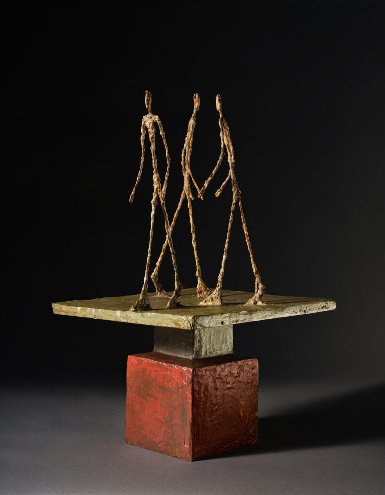 Alberto Giacometti, Trois hommes qui marchent (Grand plateau), conceived in 1949, cast by 1952, painted bronze, est. $15-20 million