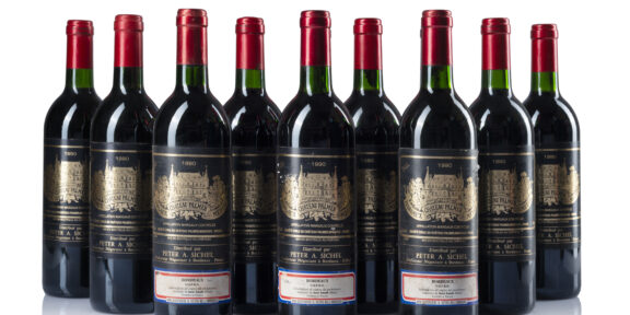 Lotto 8 Château Palmer, Cantenac (Margaux), 3éme Cru Classé 1990 L. 0,75. Lotto composto da dodici bottiglie. Stima € 1.200 - 1.300