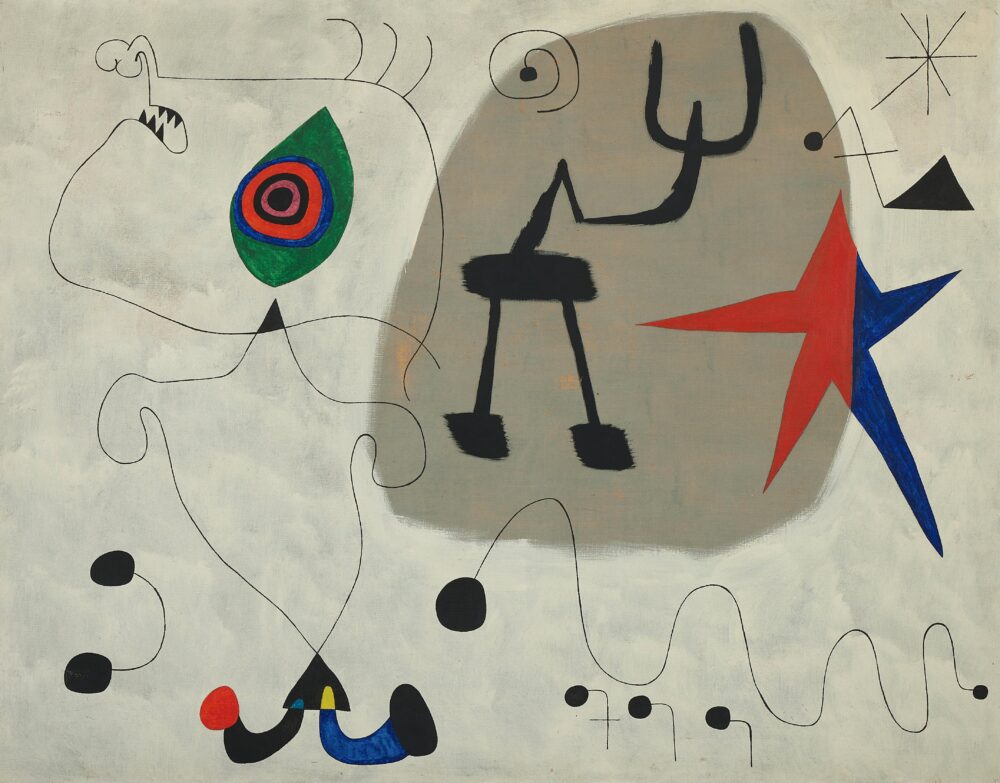 Joan Miró, Femme, étoiles, 1945, oil on canvas, est. $15-20 million