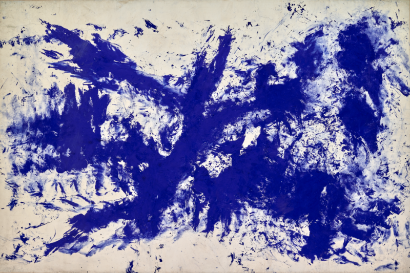 Yves Klein Large Blue Anthropometry (ANT 105) [La grande Anthropométrie bleue (ANT 105)], ca. 1960 Dry pigment and synthetic resin on paper, mounted on canvas 287,8 x 430 x 4 cm Guggenheim Bilbao Museoa
