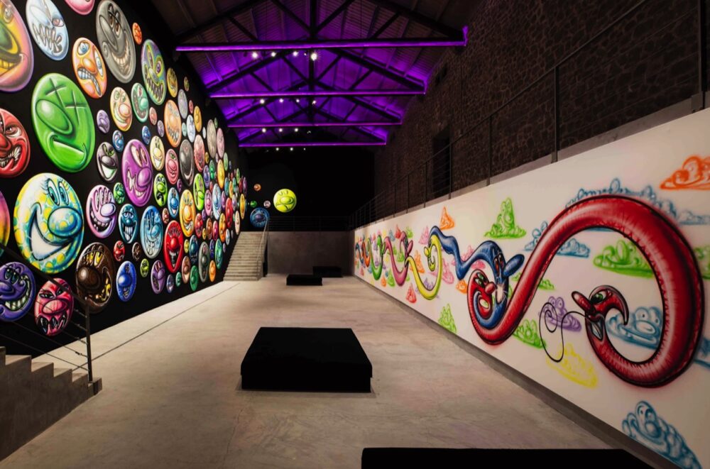 Installation view of work by Kenny Scharf at Fundación La Nave Salinas in Ibiza. Image courtesy Lio Malca.