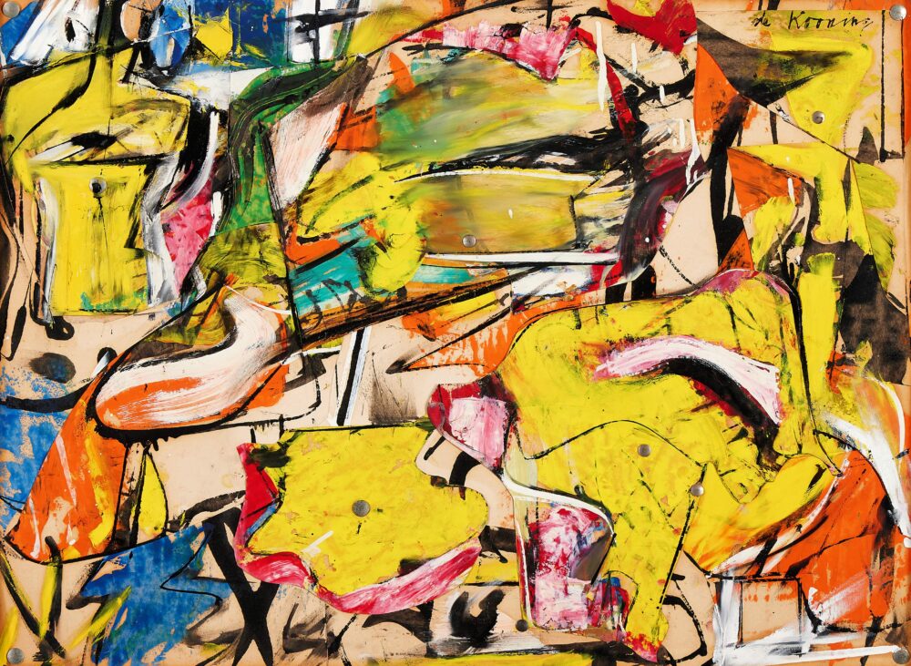 Willem de Kooning, Collage, 1950, oil on lacquer on paper with thumbtacks, est. $18-25 million