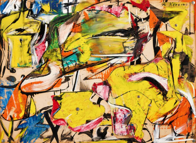 Willem de Kooning, Collage, 1950, oil on lacquer on paper with thumbtacks, est. $18-25 million