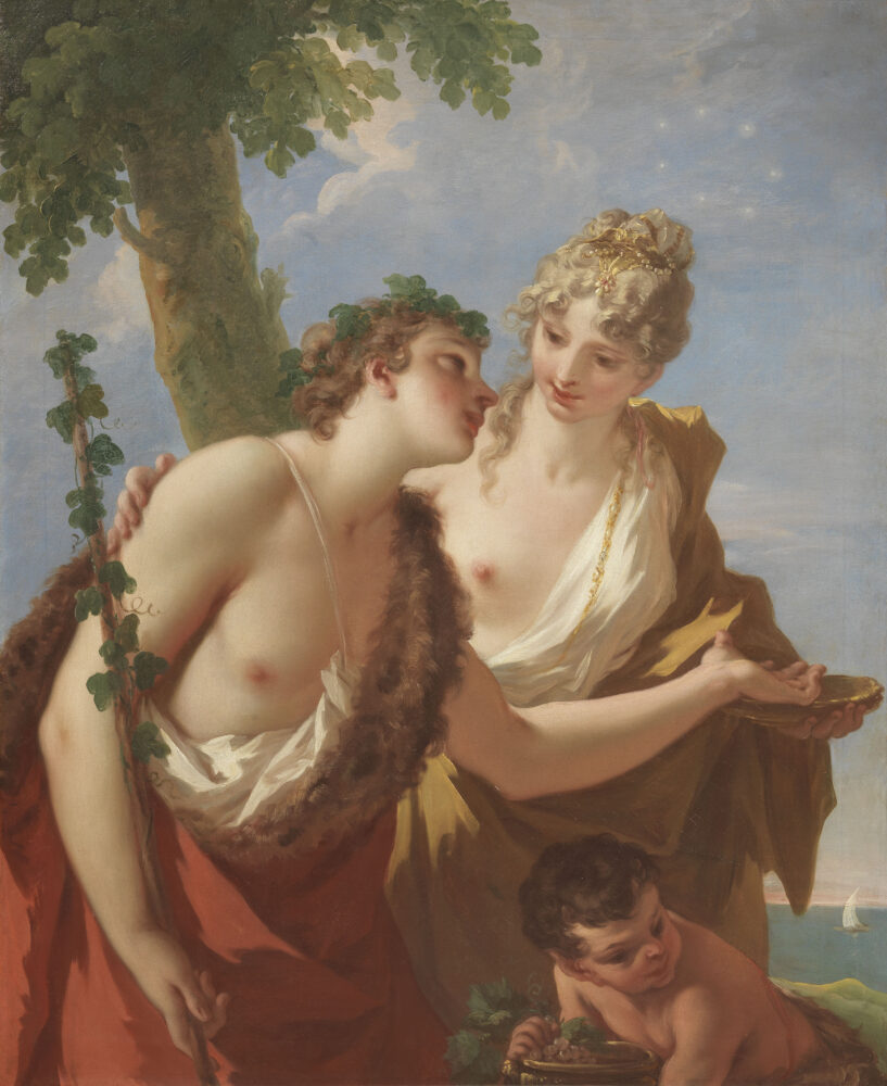 Giovanni Antonio Pellegrini, Bacco e Arianna, olio su tela, cm 109x88,5