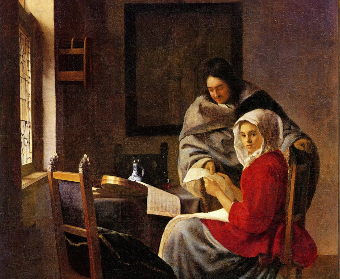 Johannes Vermeer, Girl Interrupted at Her Music (1658-59)