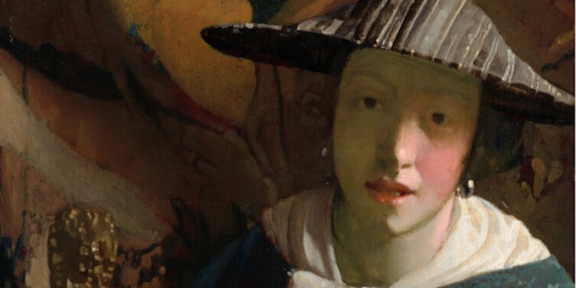 Ragazza con flauto, opera precedentemente attribuita a Vermeer (particolare)