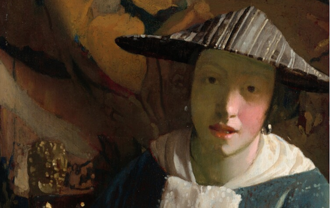 Ragazza con flauto, opera precedentemente attribuita a Vermeer (particolare)