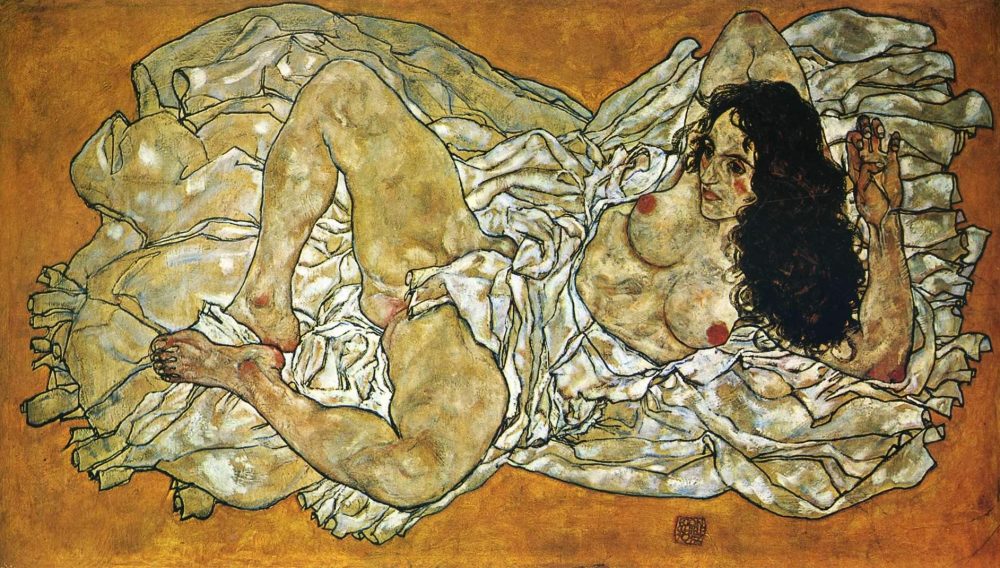 Egon Schiele, The reclining woman, 1917
