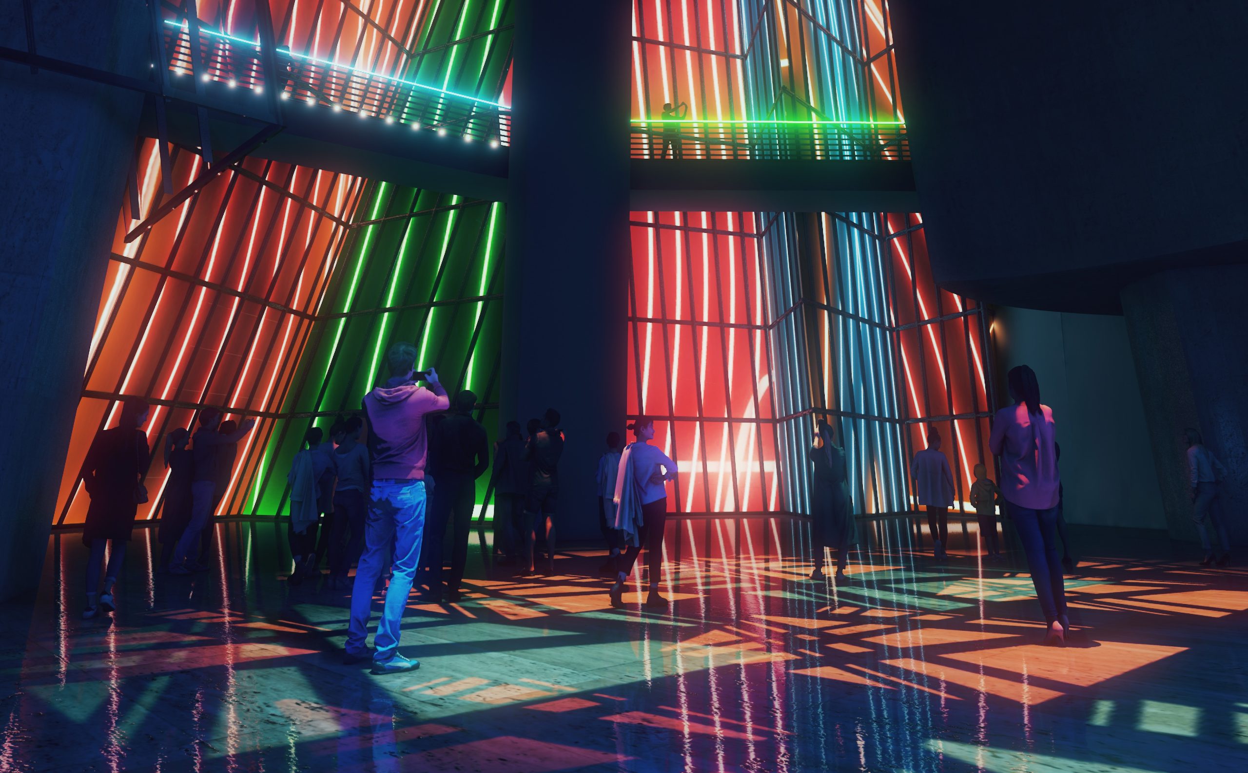 Il Guggenheim Bilbao presenta Immersions, lo spettacolo di luci che anima l’atrio del Museo