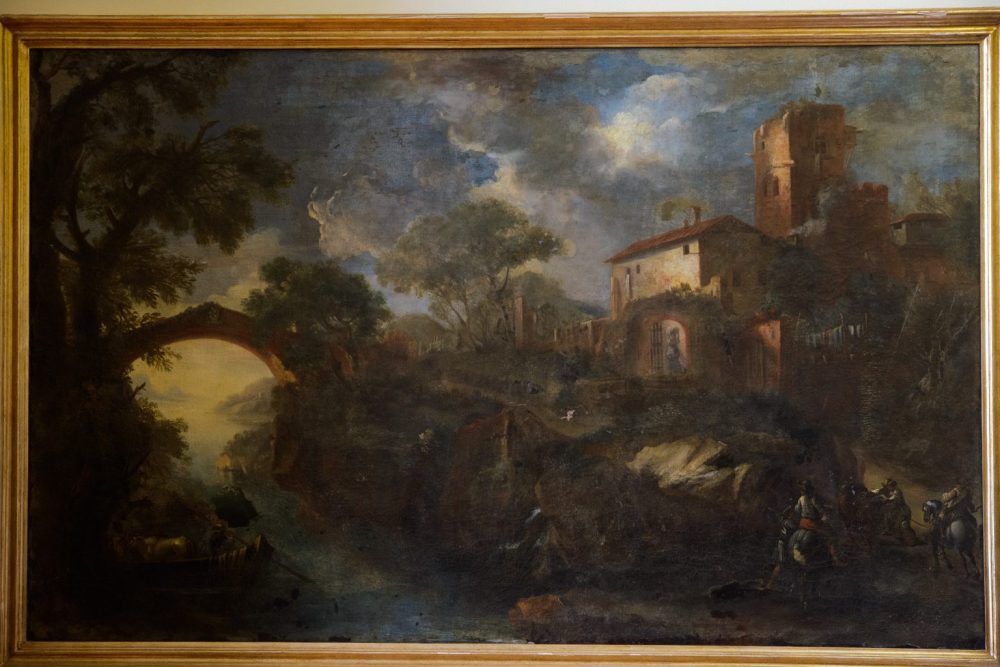 Jona Ostiglio, Paesaggio con persone che sbarcano, Palazzo Pitti