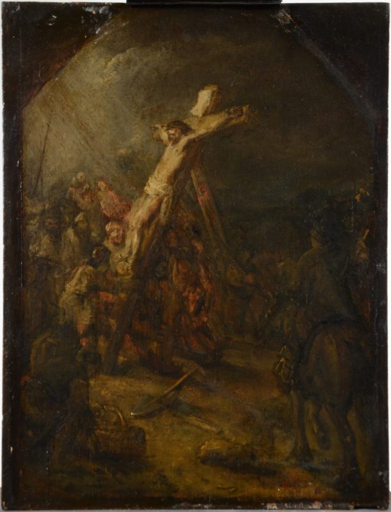 Rembrandt, The Raising of the Cross (c. 1640s). Image courtesy of Museum Bredius.
