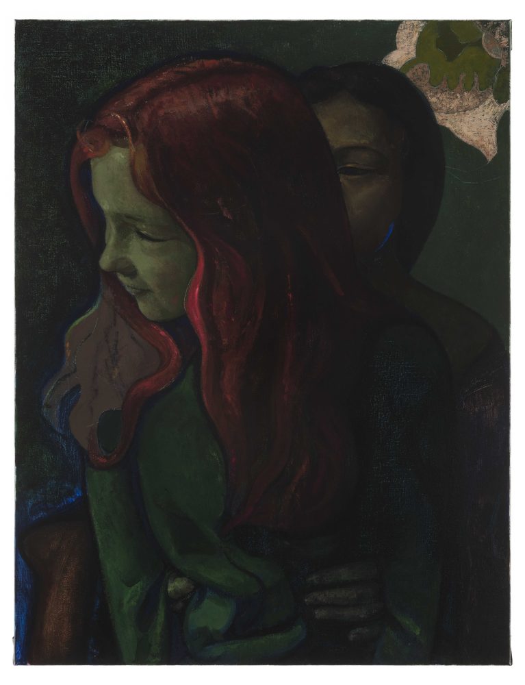VICTOR MAN, Red and Dark Haired Sisters, 2017. Oil on canvas. 28 3/4 x 22 inches (73 x 56 cm)
