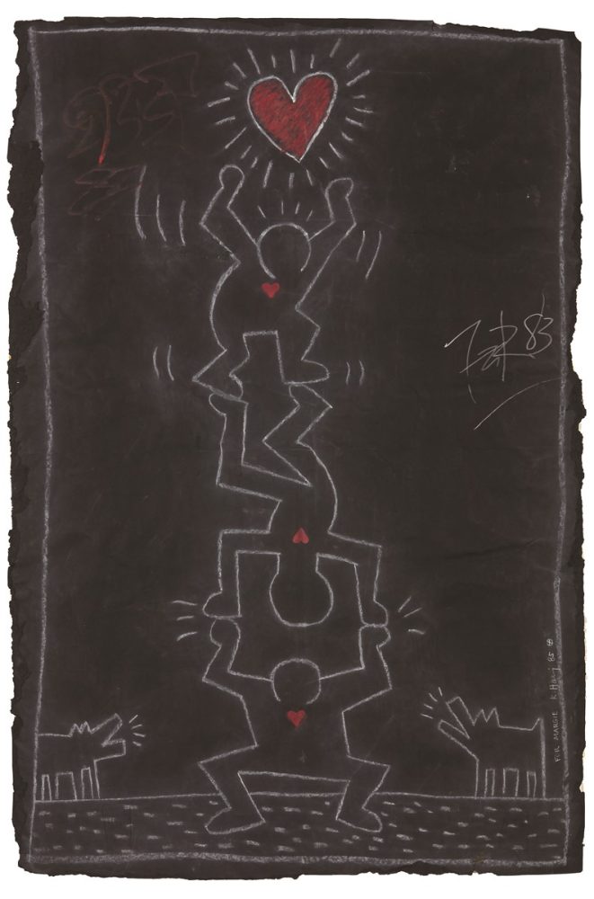 KEITH HARING (Reading, 1958 - New York, 1990) Senza titolo (Subway drawing), 1985