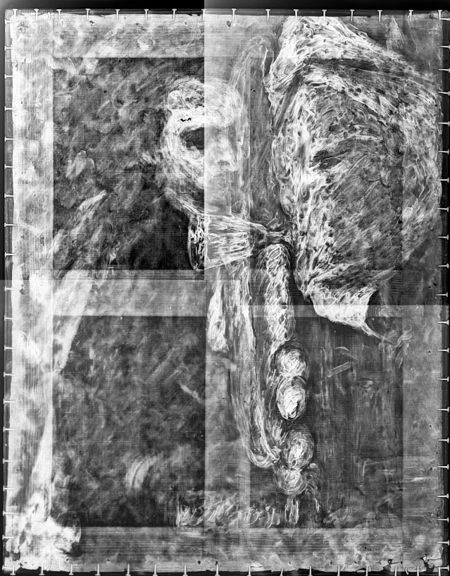 Digital x-ray mosaic of Still Life with Bread and Eggs, May 24, 2022. Image courtesy of Cincinnati Museum of Art.