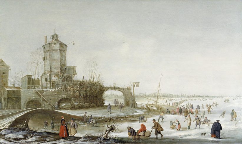 Hendrick Avercamp, Winter Landscape with Skater and Other Figures