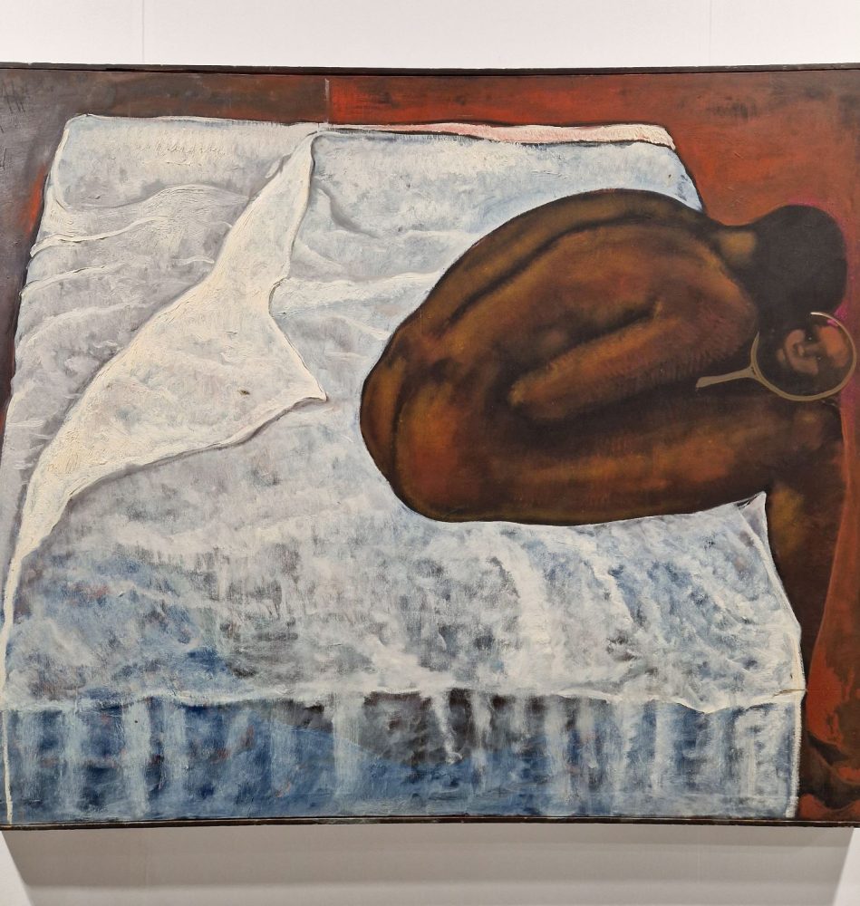 Geoffrey Holder, Nude on bed with mirror, 1980