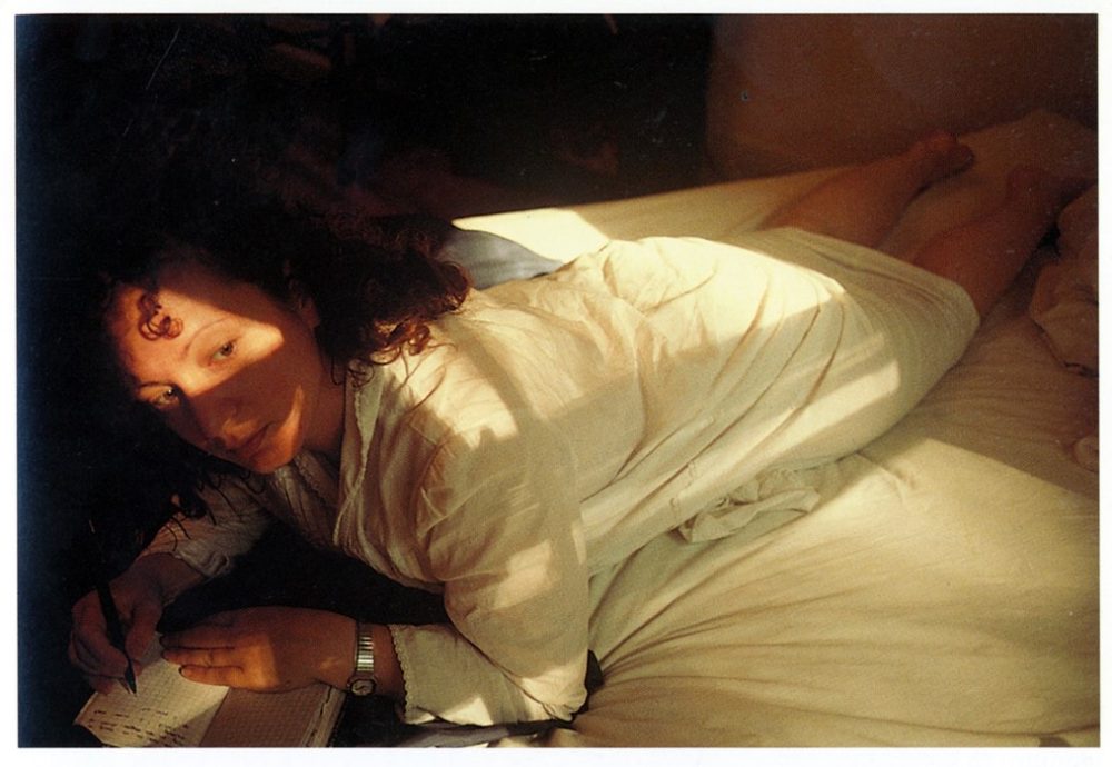 "Self Portrait writing in my diary", Boston 1989Photography Nan Goldin
