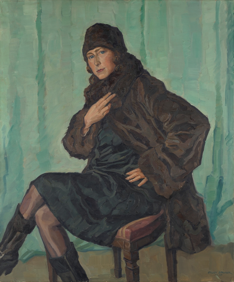Erwin Steiner, Dame im Fohlenmantel, 1930