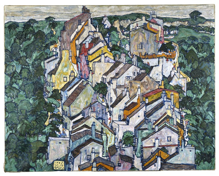 Egon Schiele, Town among Greenery (The Old City III) (1917)