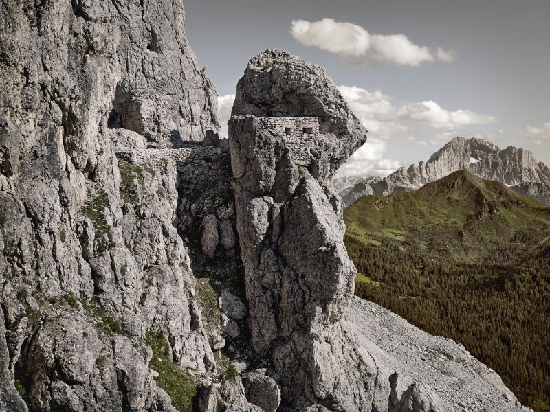 Sass de Stria, Postazione austro-ungarica verso il Col di Lana e il Monte Civetta, 2014