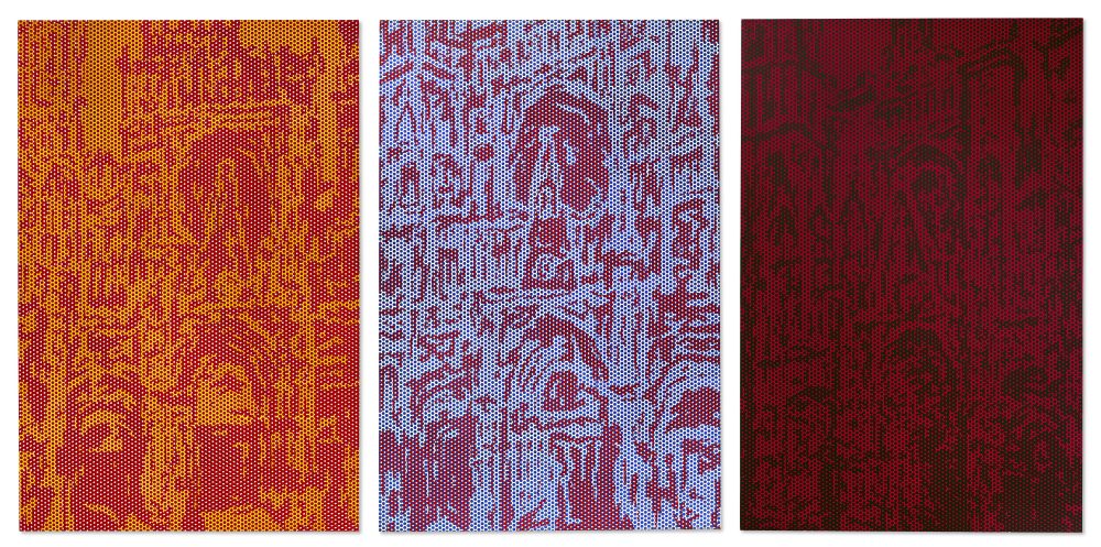 ROY LICHTENSTEIN (1923-1997) Rouen Cathedral, Set 4 triptych — oil and Magna on canvas Painted in 1969.