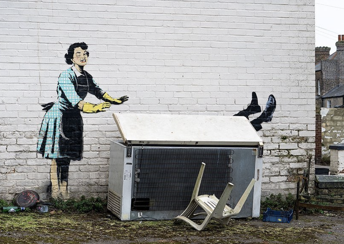 Il  murale di Banksy per San Valentino è contro la violenza domestica