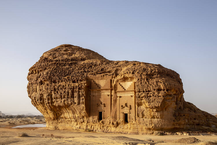 Archaeological Site of Al-Hijr (Mada’in Saleh), or Hegra. The 2,000-year-old city is part of the nation's plans to turn AlUlah into an international destination for arts tourism. Photo © Royal Commission for AlUla.