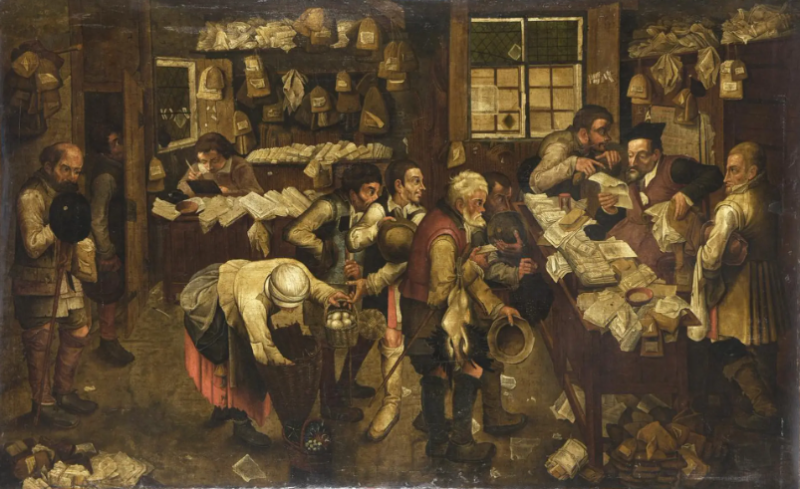 Pieter Brueghel the Younger's The Village Lawyer (around 1615-1617). Courtesy of Hotel Drouot