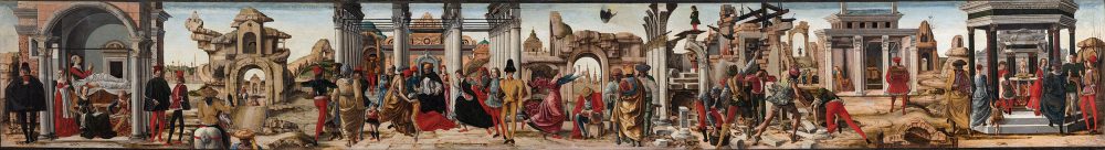 Ercole de' Roberti, I miracoli di san Vincenzo Ferrer, c. 1470-73. Città del Vaticano, Musei Vaticani