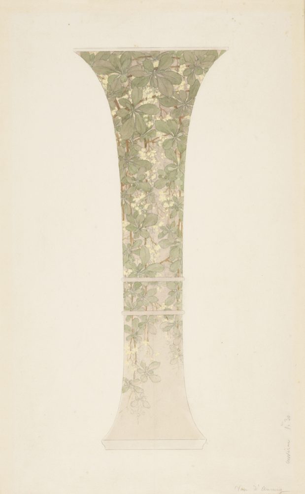 Design for the decoration of a porcelain vase Anatole-Alexis Fournier (Sèvres 1864 – 1926 Sèvres) Sèvres, c. 1907 Black chalk, watercolour. – 520 × 310 mm Amsterdam, Rijksmuseum, inv. no. RP-T-2016-32-2