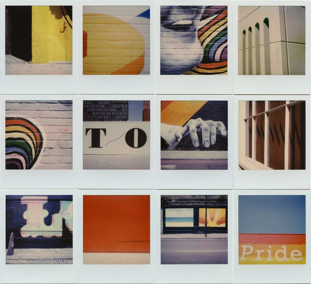 Andrea Tonellotto, London Pride, 2019, Composizione di 12 Polaroid, cm 31,5 x 36, Pezzo unico, ©Andrea Tonellotto _ Courtesy Glenda Cinquegrana Art Consulting