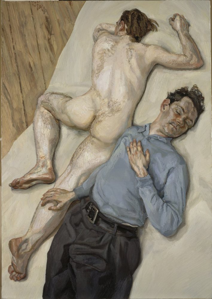 Lucian Freud Two Men, 1987-1988 Oil on canvas. 106.7 x 75 cm. National Galleries of Scotland. Purchased 1988 © The Lucian Freud Archive. All Rights Reserved 2022 / Bridgeman Images