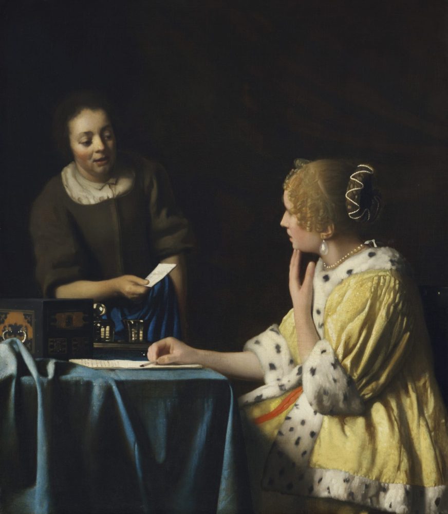 Johannes Vermeer, Mistress and Maid, (ca. 1665–67). Collection of the Frick Collection, New York. Photo by Joseph Coscia Jr.