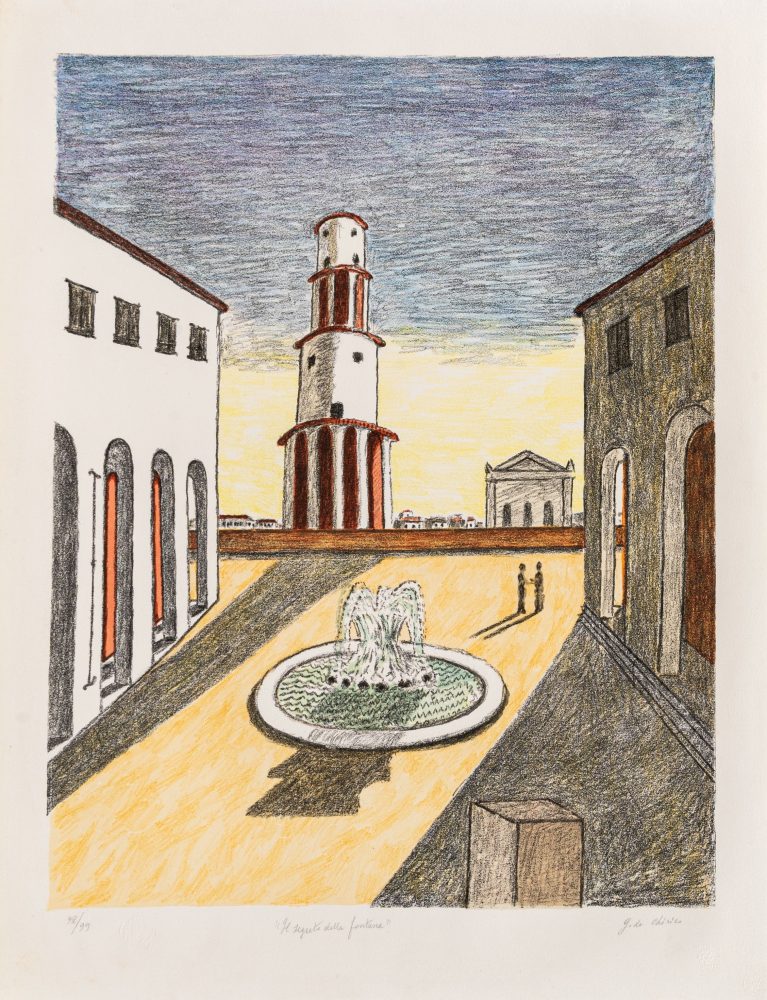 Giorgio De Chirico, Il segreto della Fontana, 1971, stima_1.200-1.500