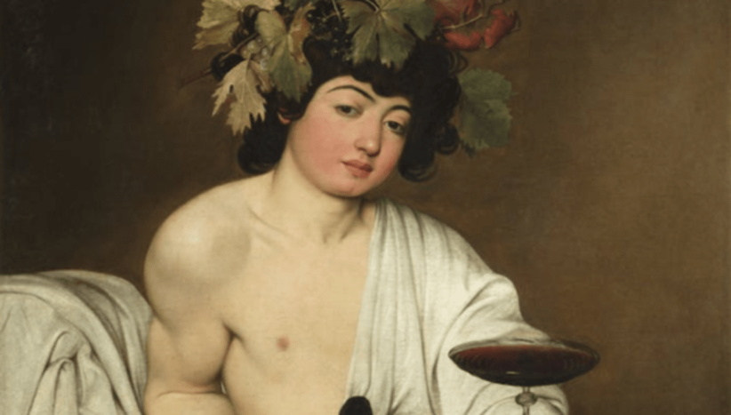 Particolare del Bacco di Caravaggio